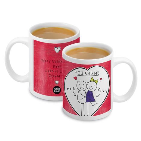 Personalised Purple Ronnie Heart Couple Mug £10.99